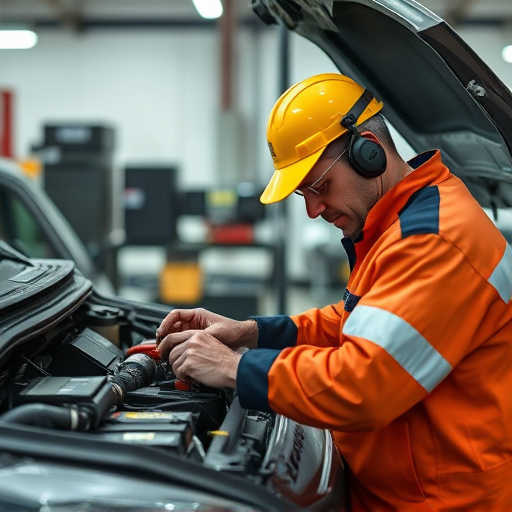 auto technician working