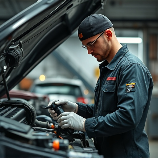 auto technician working