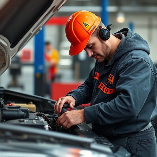 auto technician working
