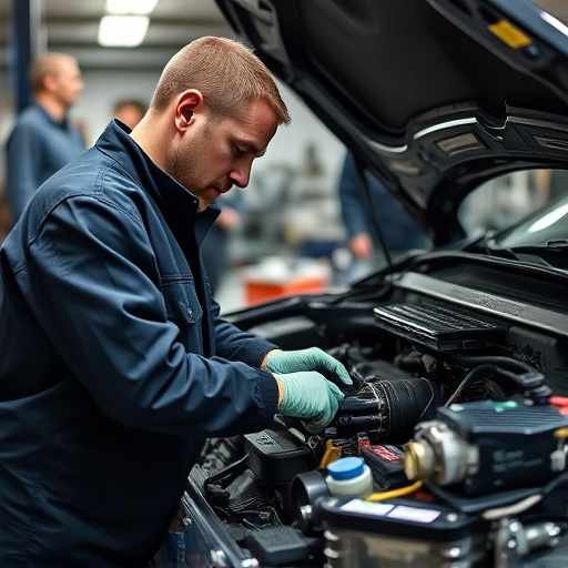 auto technician working