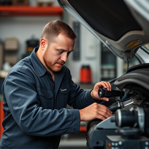 auto technician working