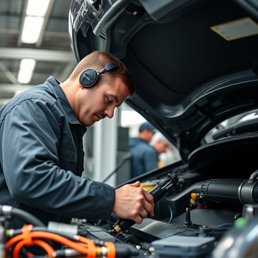 auto technician working