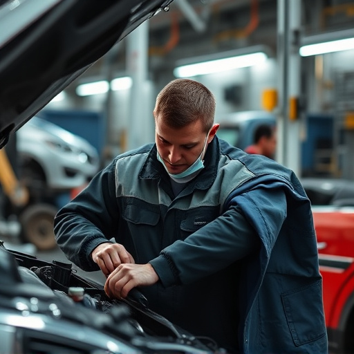 auto technician working