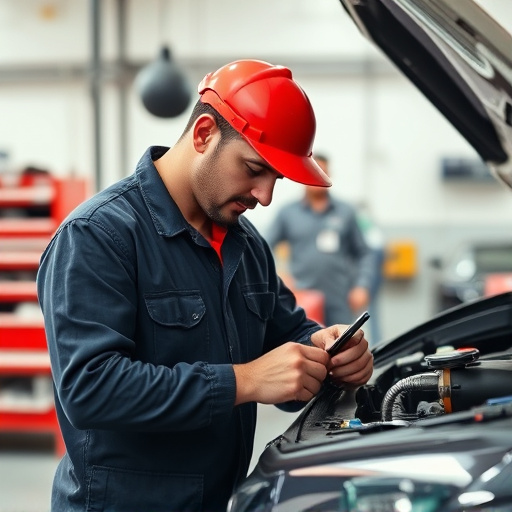 auto technician working