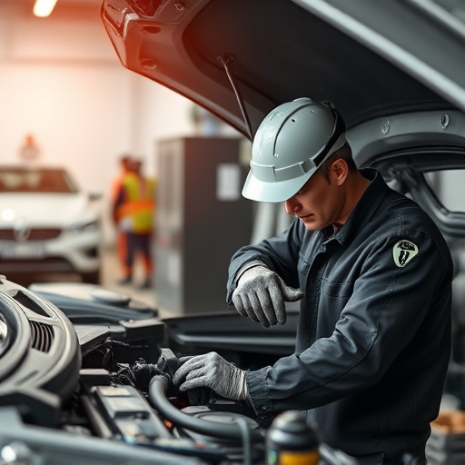 auto technician working