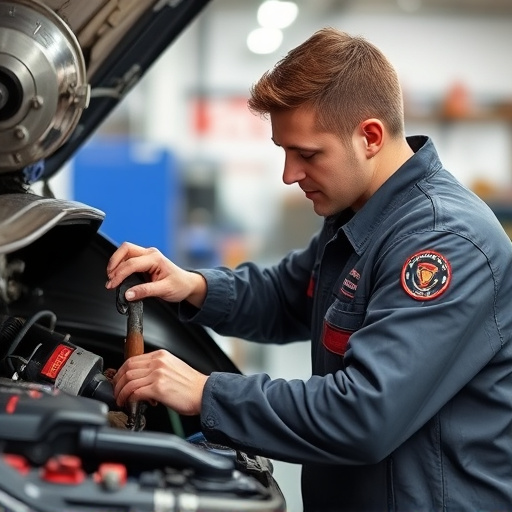 auto technician working