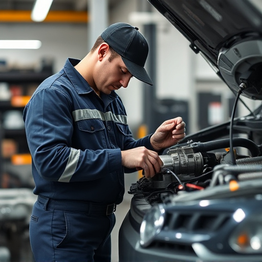 auto technician working
