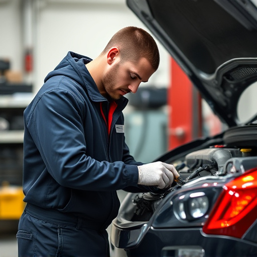 auto technician working