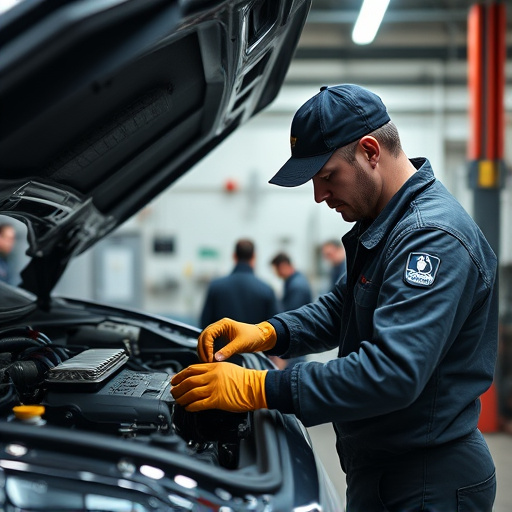 auto technician working
