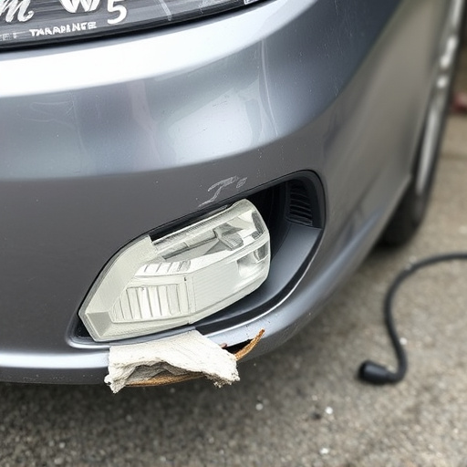 damaged car bumper