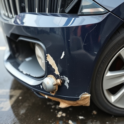 damaged car bumper