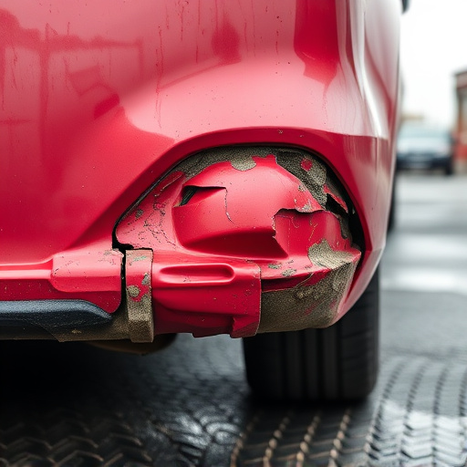 damaged car bumper