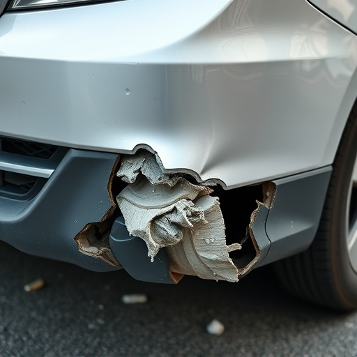 damaged car bumper