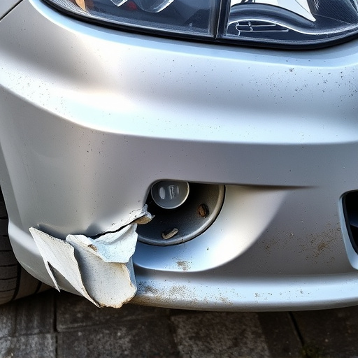 damaged car bumper