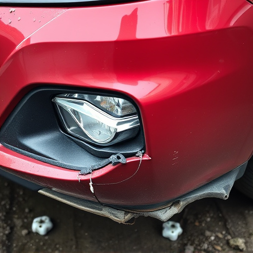 damaged car bumper