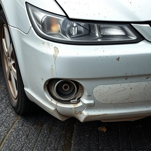 damaged car bumper