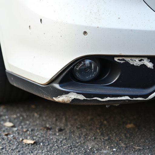 damaged car bumper