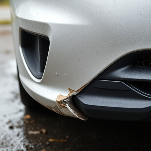 damaged car bumper