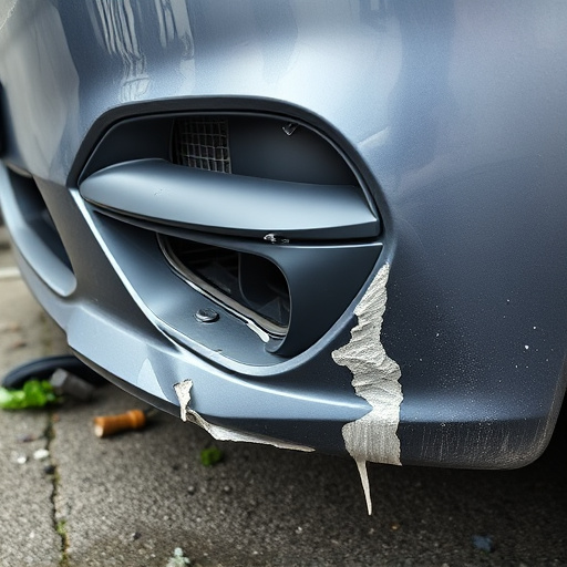 damaged car bumper