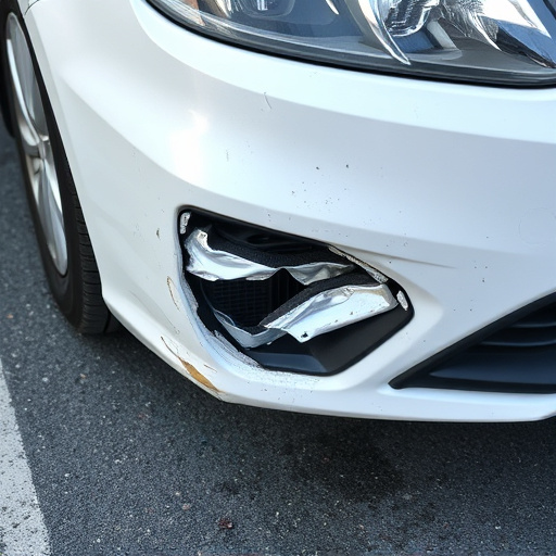 damaged car bumper
