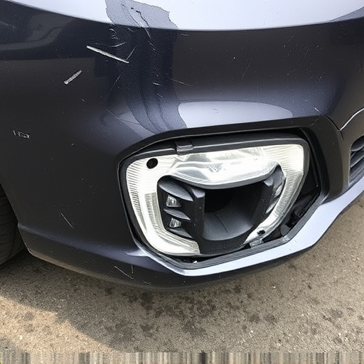 damaged car bumper
