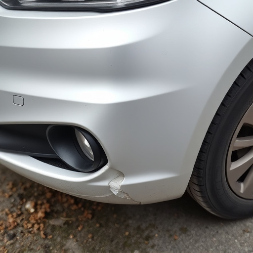 damaged car bumper