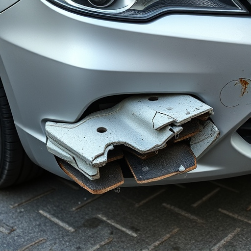 damaged car bumper