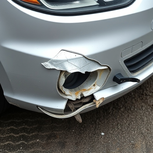 damaged car bumper