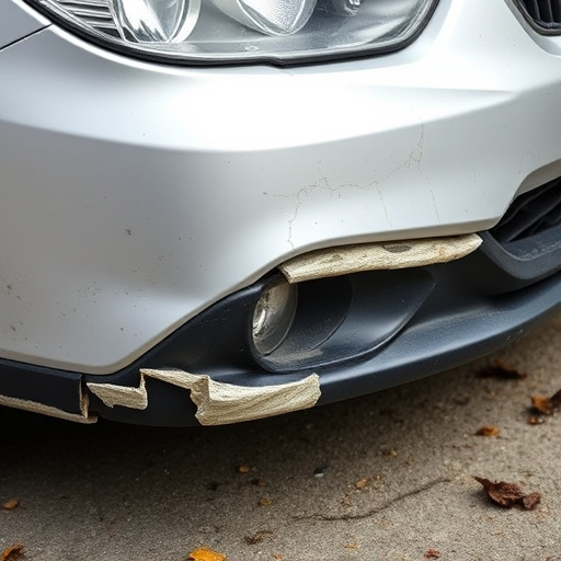 damaged car bumper