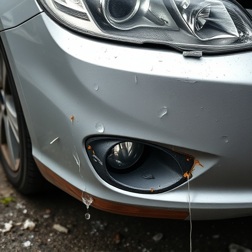 damaged car bumper