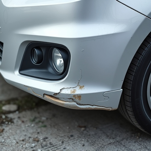 damaged car bumper