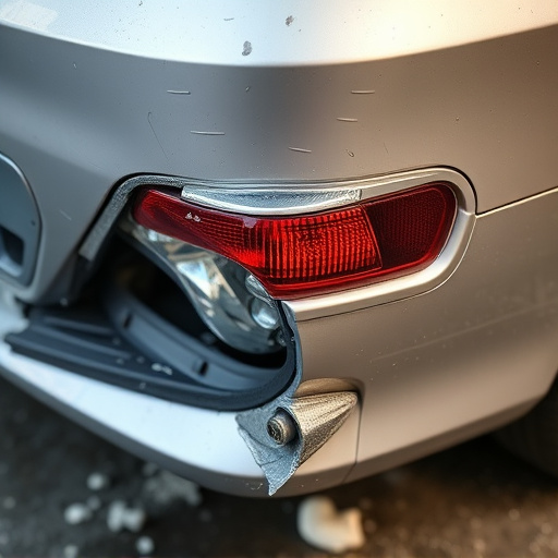 damaged car bumper