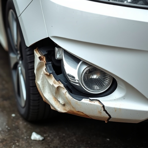 damaged car bumper