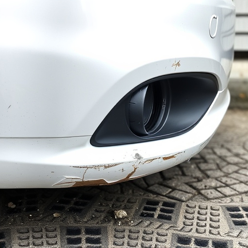damaged car bumper