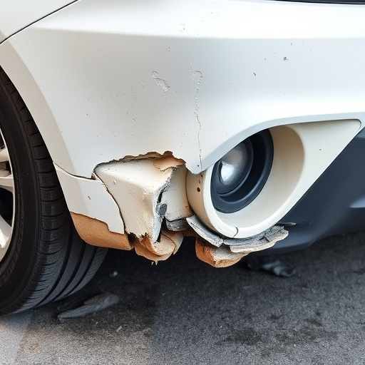 damaged car bumper