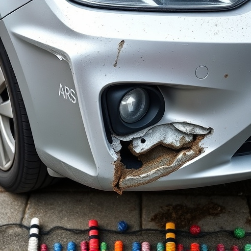 damaged car bumper