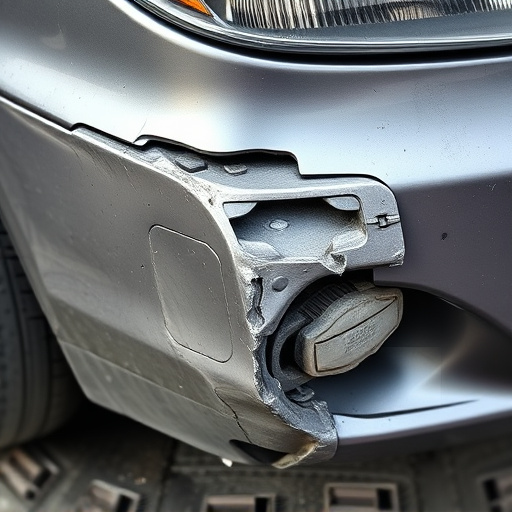 damaged car bumper
