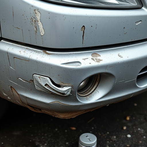 damaged car bumper