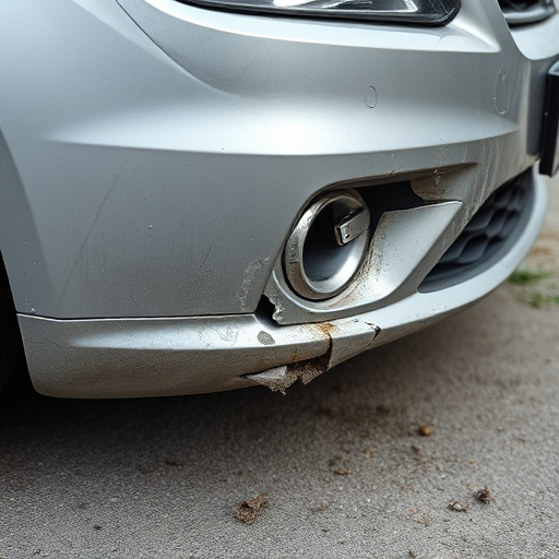 damaged car bumper