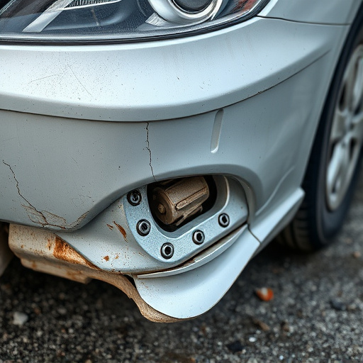 damaged car bumper