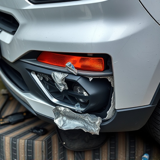 damaged car bumper