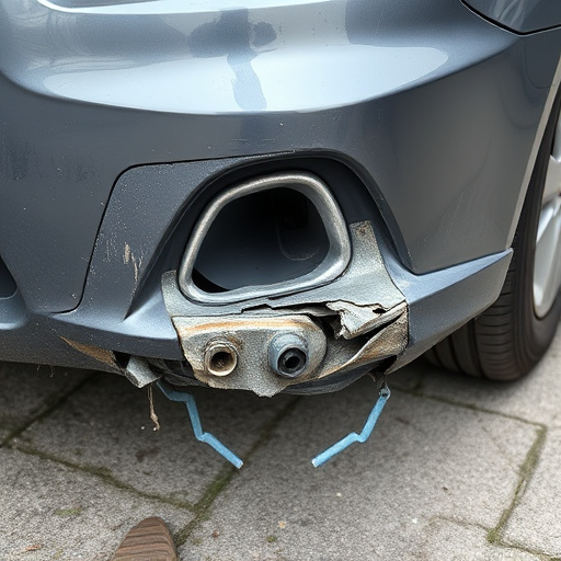 damaged car bumper