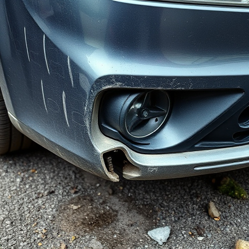 damaged car bumper