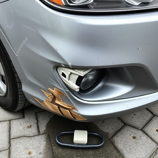 damaged car bumper