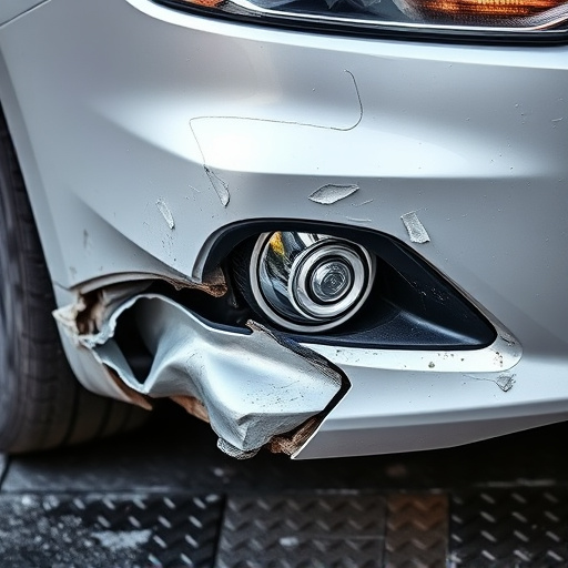 damaged car bumper