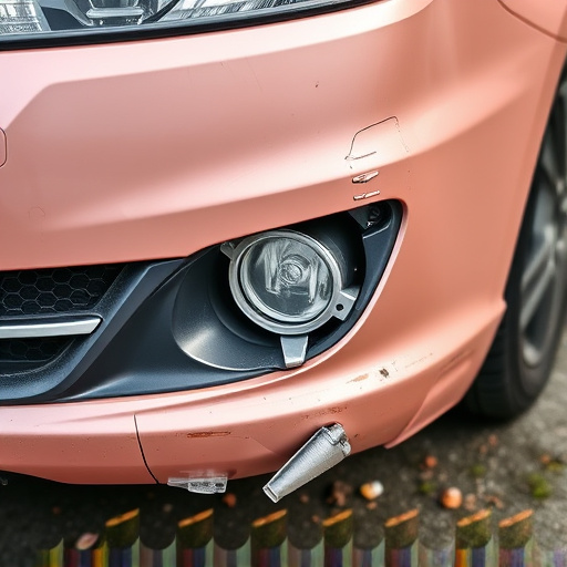 damaged car bumper