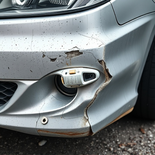 damaged car bumper