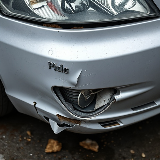 damaged car bumper