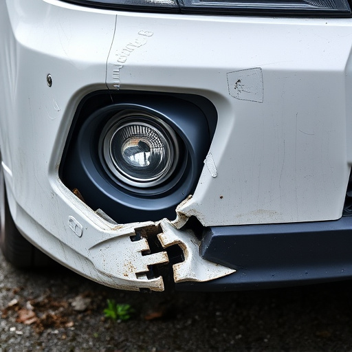 damaged car bumper