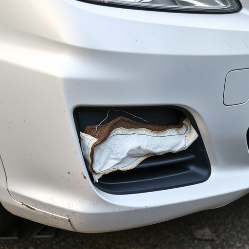 damaged car bumper